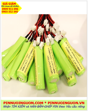Pin đèn thoát hiểm 2.4v 2/3AA700mAh, Pin đèn Exit 2.4v 2/3AA700mAh, Pin đèn sự cố 2.4v 2/3AA700mAh chính hãng 